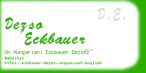 dezso eckbauer business card